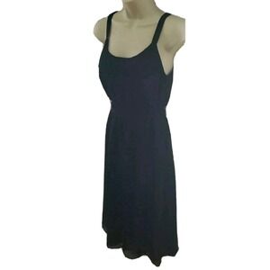 Ann Taylor Loft Women's Black Sleeveless Midi Sheath Dress w/Tie Belt Size‎ 2